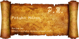 Petyko Mózes névjegykártya